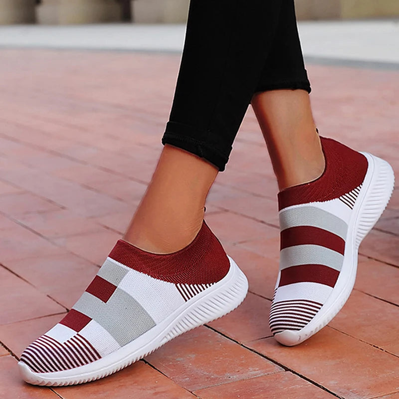 Women's Sneaker Fashion Soft Sneakers For Women Walking Shoes Slip On Sock Shoes Plus Size Women's Sneakers Zapatos De Mujer