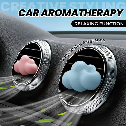 Cute Cloud Car Air Freshener - Gypsum Aroma Diffuser Vent Clip, Refillable Creative Auto Decor Gift for Women Men