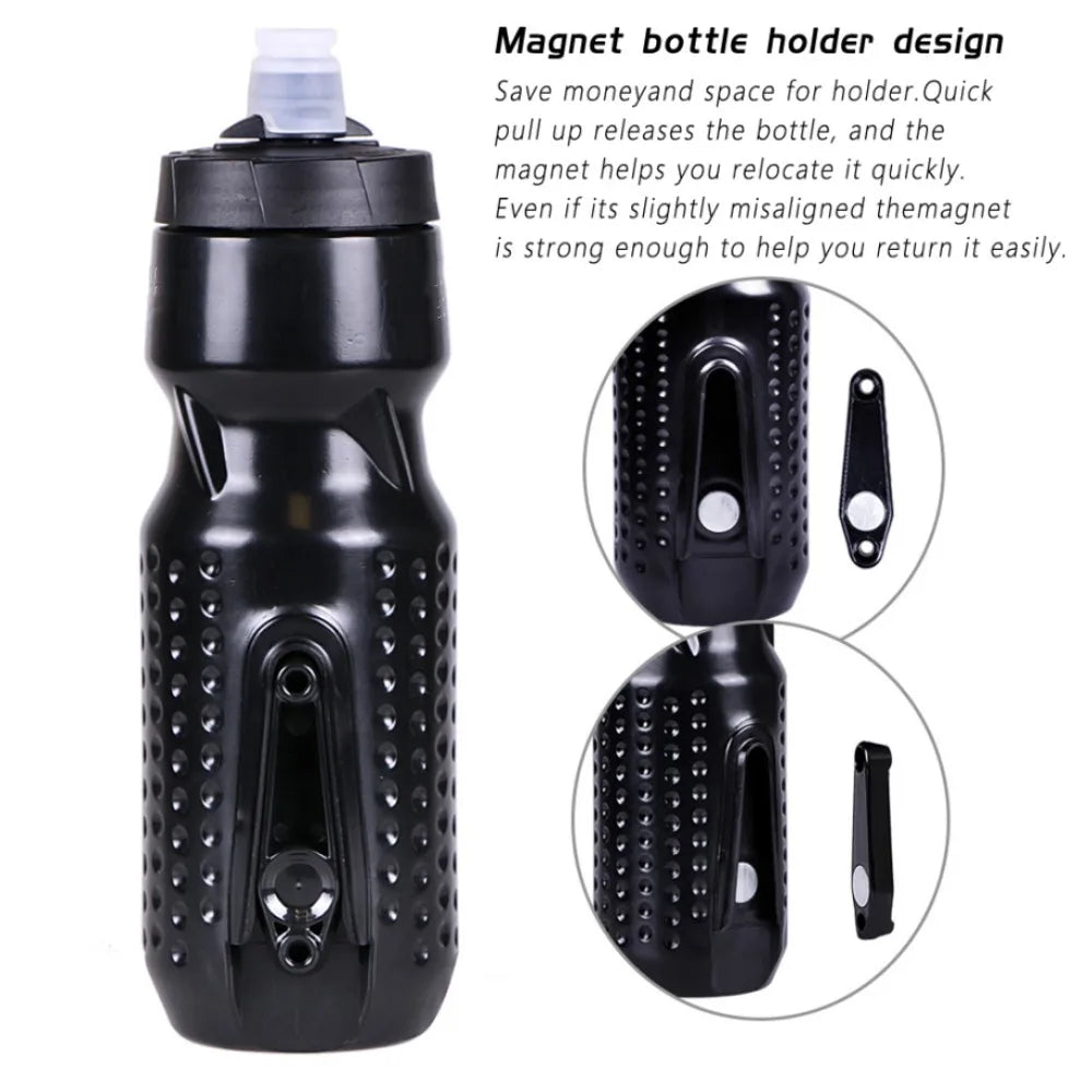 Bike Water Bottle 710ML With Magnetic Mount Leak-Proof Sports Cycling Bottle Camping Hiking Riding Kettle Bicycle Accessories