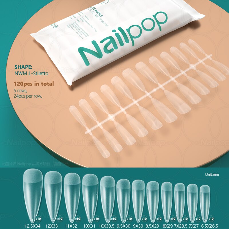 NAILPOP 120pcs False Nails Tips for Extension Manicure Tool