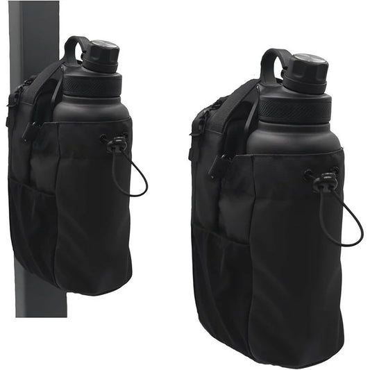 Powerful magnetic water bottle bag, portable water bottle hanging bag for gym exercise, large-capacity water cup bag
