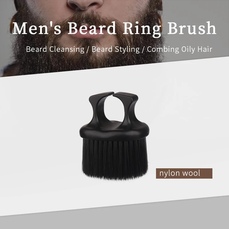 Hair salon professional hairdressing hair sweeping brush soft hair nylon finger ring brush Portable beard brush  cleaning comb