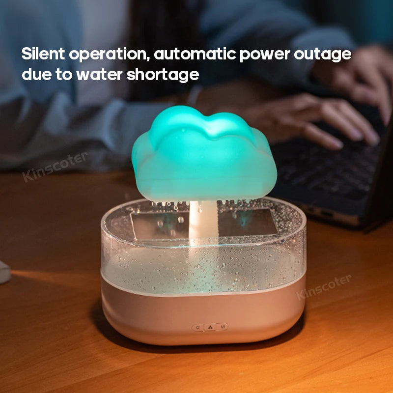 Clouds Raindrops Aromatherapy Diffuser Aroma Essential Oil Zen Rain drops Desktop Air Humidifier Freshener Colorful Lights Gift