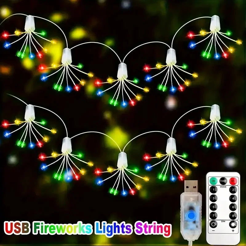 LED String Lights USB Fairy Lights 8 Lighting Modes Dimmable & Timer Function for Weddings Birthdays Christmas Holiday Decor