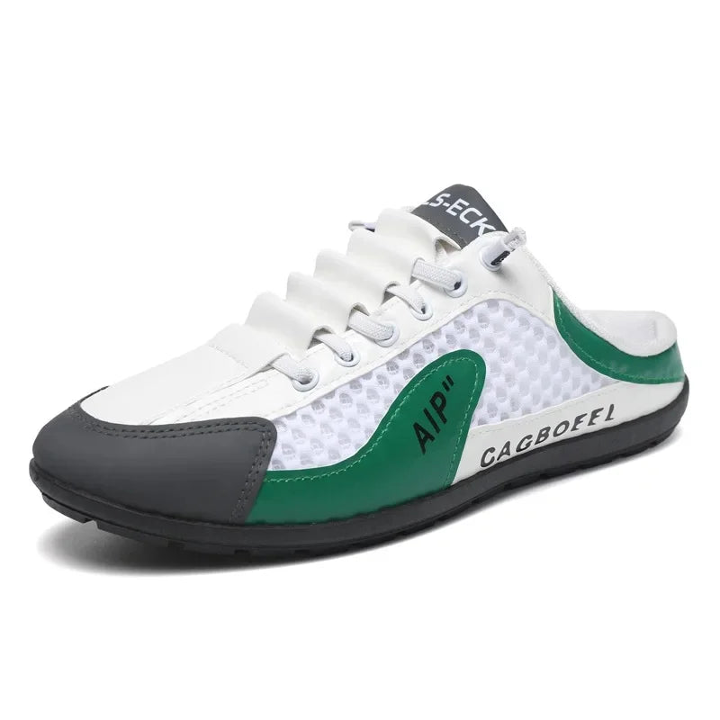 Men's Summer New Large Size Comfortable Half Support Fashionable Korean Style Breathable Popular Casual Shoes Mesh Lining