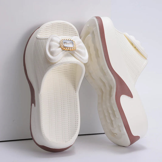 Eyriphy Size: 35-36 to 39-40 Women's Slippers Women High Heels Summer New Fashion Thick-soled Slippers Soft High-value Versatile