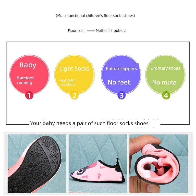 Room Socks Children's Spring and Autumn Adult Baby Non Slip Soft Bottom Baby Toddler Socks Adult Early Education Matching Socks Shoe Cover