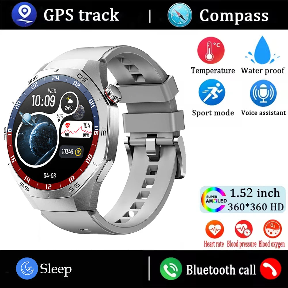 2025 New For Huawei GT5 Pro Smart Watch Men AMOLED Screen GPS Motion trajectory Heart Rate Bluetooth Calls SmartWatch Waterproof