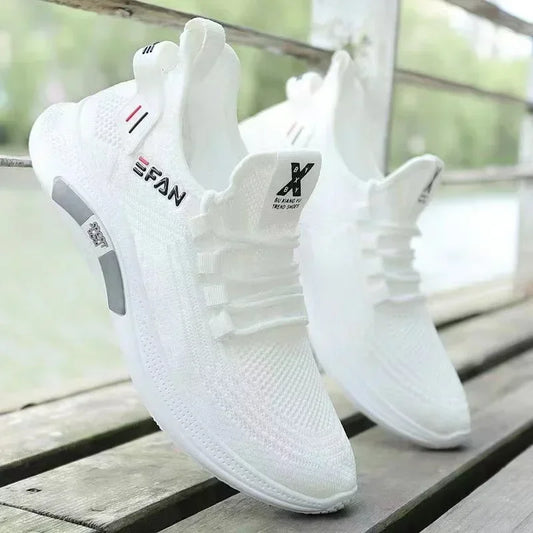 Low cut Lightweight Sports Shoes Men's Casual Shoes Korean Edition Trendy Shoes 2025 Summer Flying Weaving Mens Running Shoes