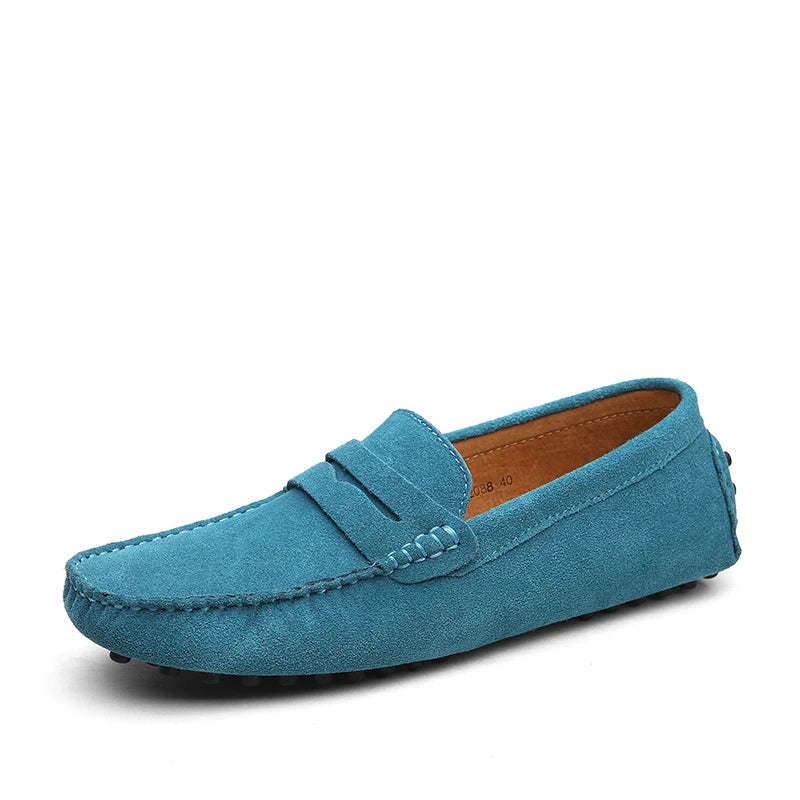 Men's Casual Fashion Genuine Leather Loafers Moccasins Slip-On Driving Shoes 38-50 Size Range Male Flats Comfort Footwear
