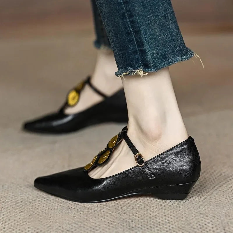 Luxury Designer Rome Women Shoes Flats Shallow Elegant Dress Shoes Summer 2024 New Pointed Toe Fashion Walking Female Zapatillas