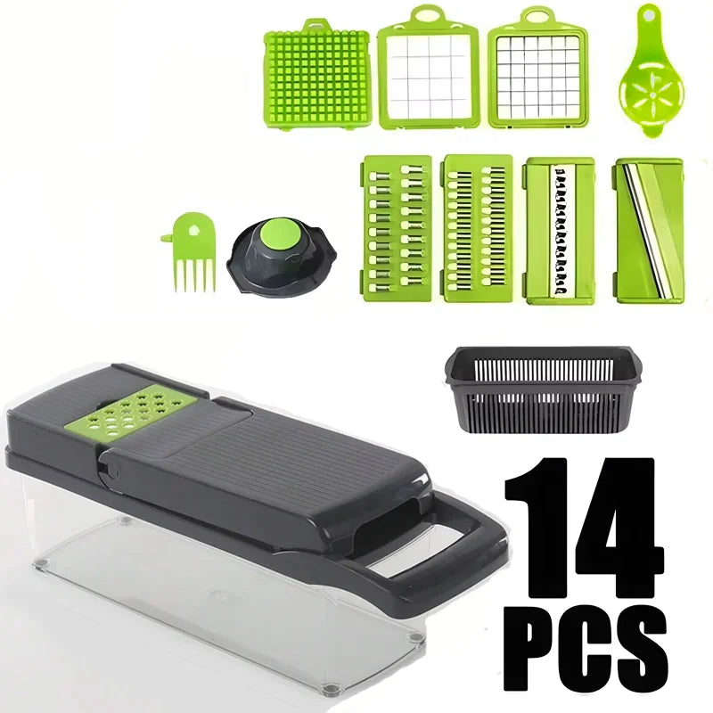 Multifunctional Vegetable Chopper Handle Food Grate Food Chopper Vegetable Slicer Dicer Cut 14/16 in 1 Kitchen Items Cocina