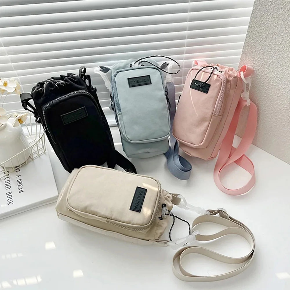 Outdoor Sports Water Bottle Bag with Adjustable Shoulder Strap and Phone Pocket Water Bottle Sleeve for Hiking Camping Gym