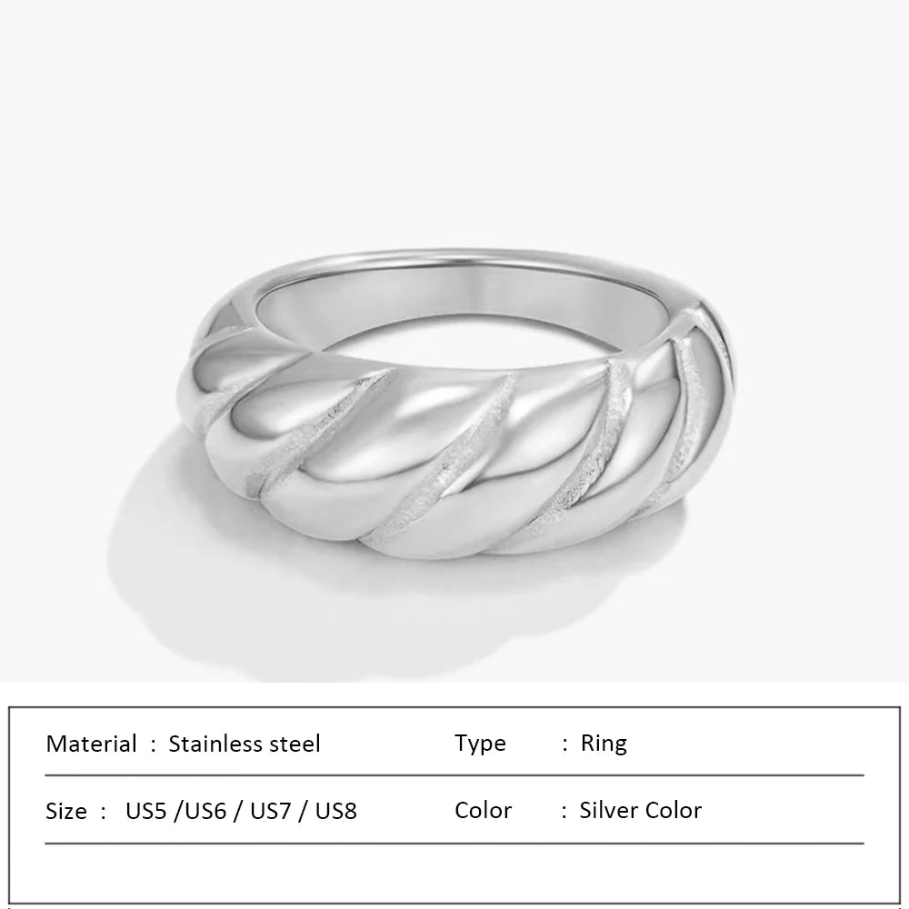 Waterproof Stainless Steel Ring for Women Non-fading Heart Ring Stylish Metal Rings Simple New Jewelry Wholesale Dropshipping