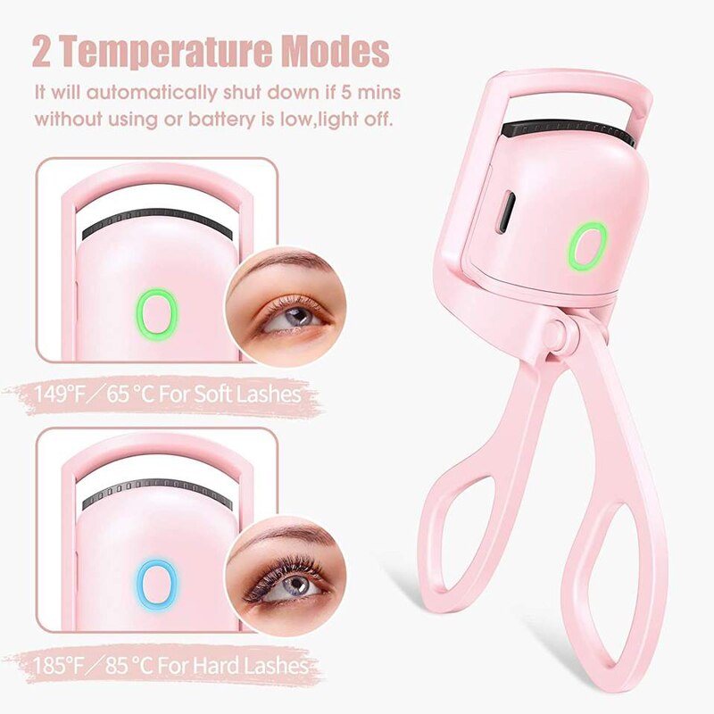 Pink Fast Heating Portable Shaping and Lasting  Eyelash Curler