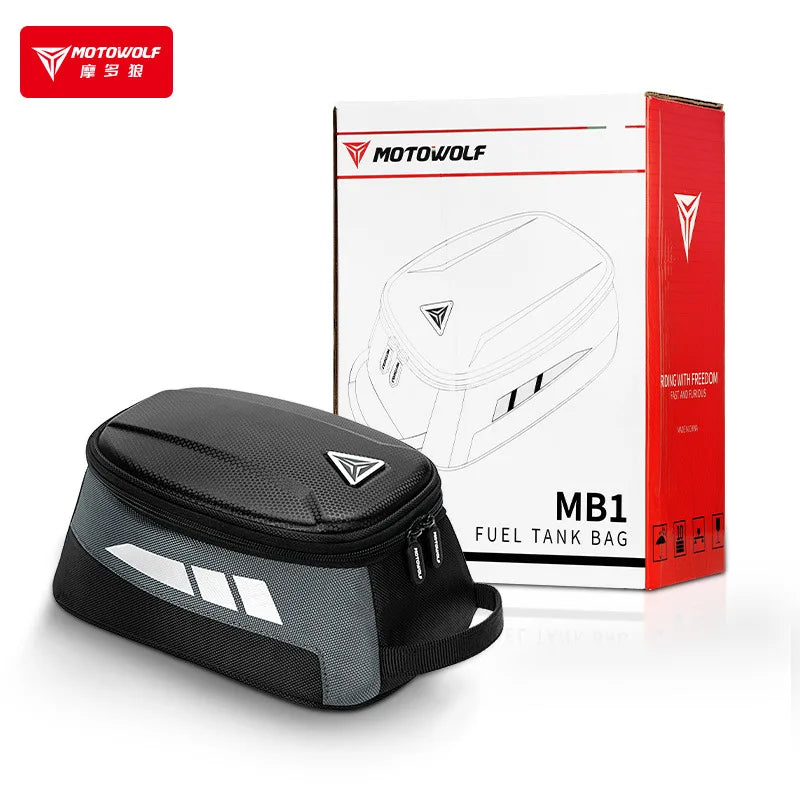 Magnetic Fuel Tank Luggage Bag For Universal Retro Motorcycle With Iron Oil Tank Waterproof 4.5L Racing Motorbike Tank Front Bag