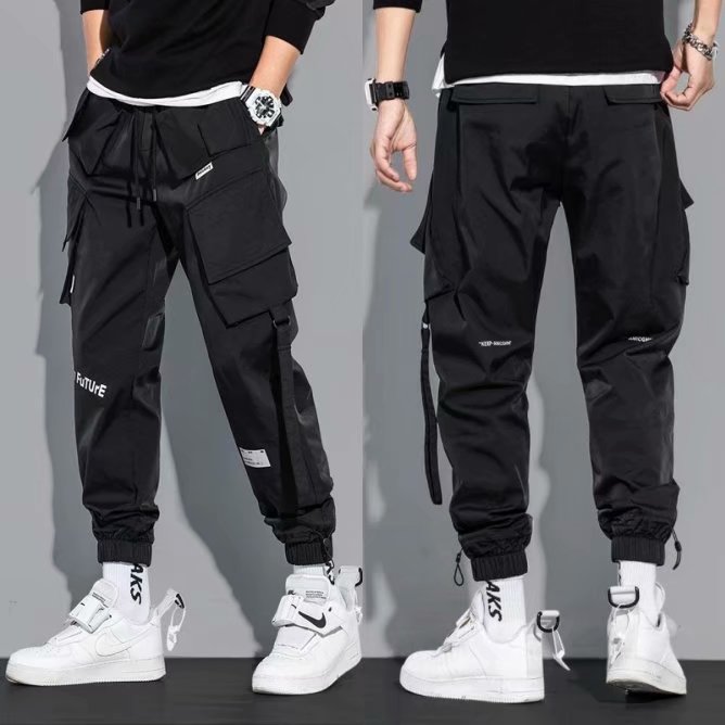 Trendy Streetwear Solid Sweatpants Joggers Male Casual Cotton Trousers