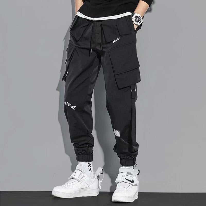 Trendy Streetwear Solid Sweatpants Joggers Male Casual Cotton Trousers