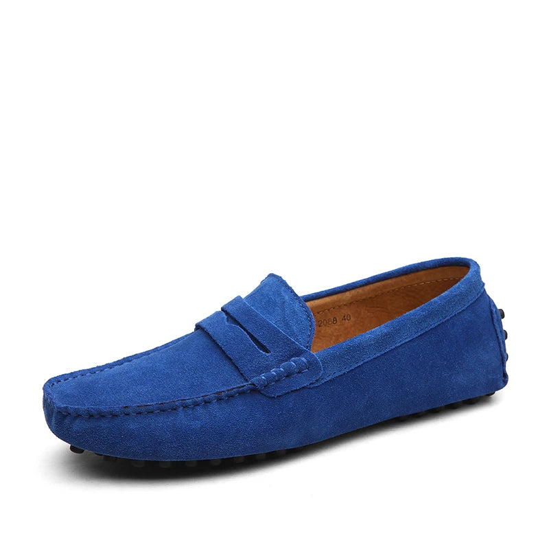 Men's Casual Fashion Genuine Leather Loafers Moccasins Slip-On Driving Shoes 38-50 Size Range Male Flats Comfort Footwear
