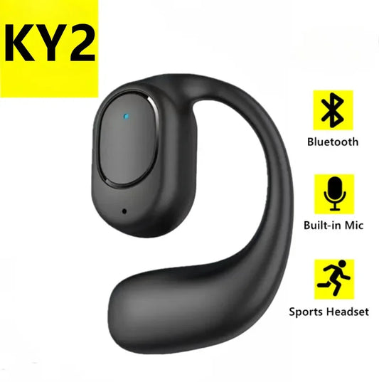 Original NEW KY2 TWS Single Ear Bluetooth Earphones Sports Earphones with Hanging Ear Stereo Morning Earphones Are Mini Portable