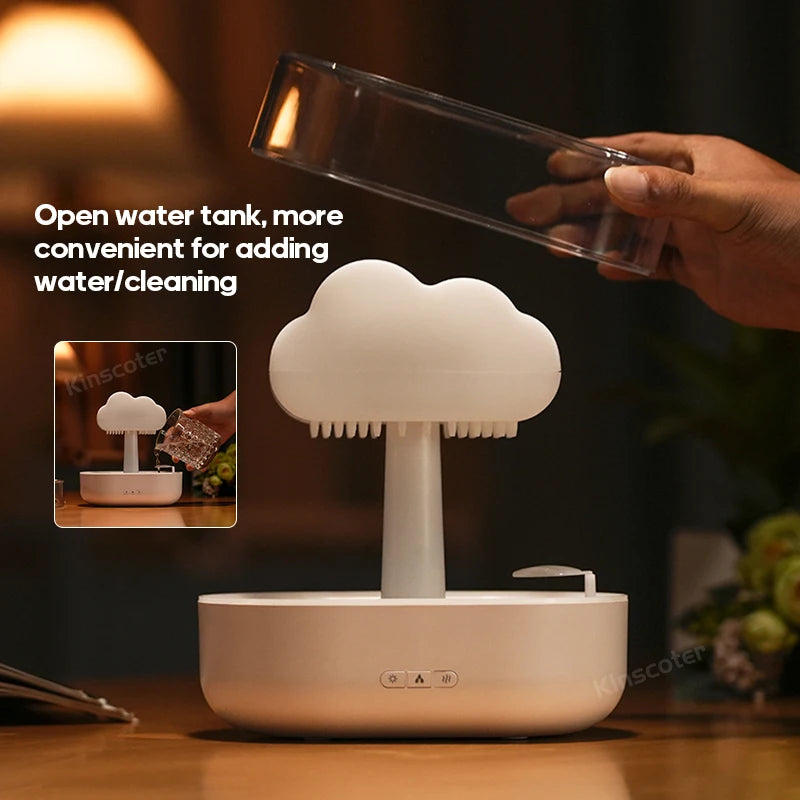 Clouds Raindrops Aromatherapy Diffuser Aroma Essential Oil Zen Rain drops Desktop Air Humidifier Freshener Colorful Lights Gift