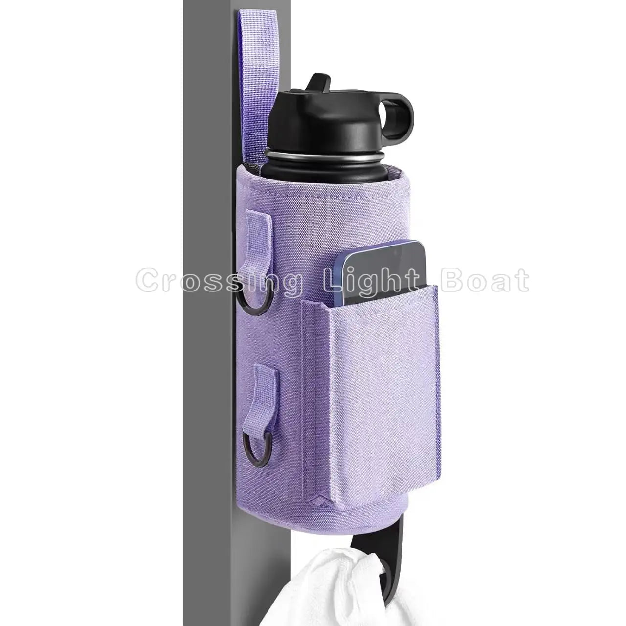 Magnetic Gym Water Bottle Bag Holder, Built-in Magnet for Easy Attachment to Metal Surface, Magnetic Bottle Sleeve Pouch