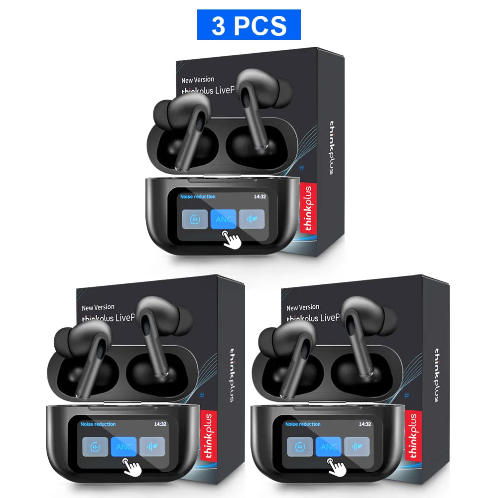 Original Thinkplus Wireless Bluetooth Earphones ANC Noise Reduction Earbuds HD Mic Call Gamer Headsets LED Touch Screen Control