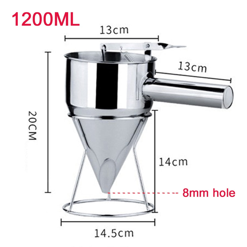 Stainless Steel Funnel Dispenser For Cupcake Pancake Batter