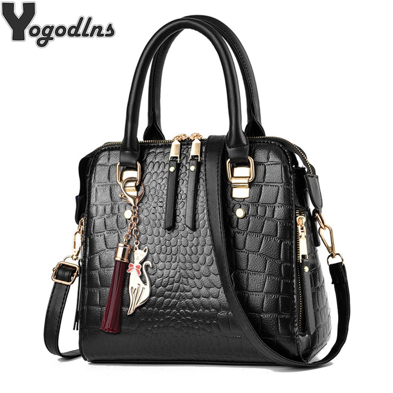 Retro Alligator Women Luxury PU Leather Handbags