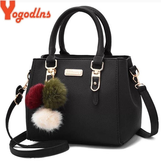 Ladies Messenger bag, hairball bags high quality bag