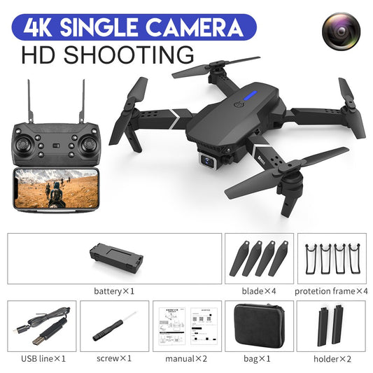 E88Pro RC Drone 4K Professional With 1080P Wide Angle HD Camera Foldable RC Helicopter WIFI FPV Height Hold Gift Toy