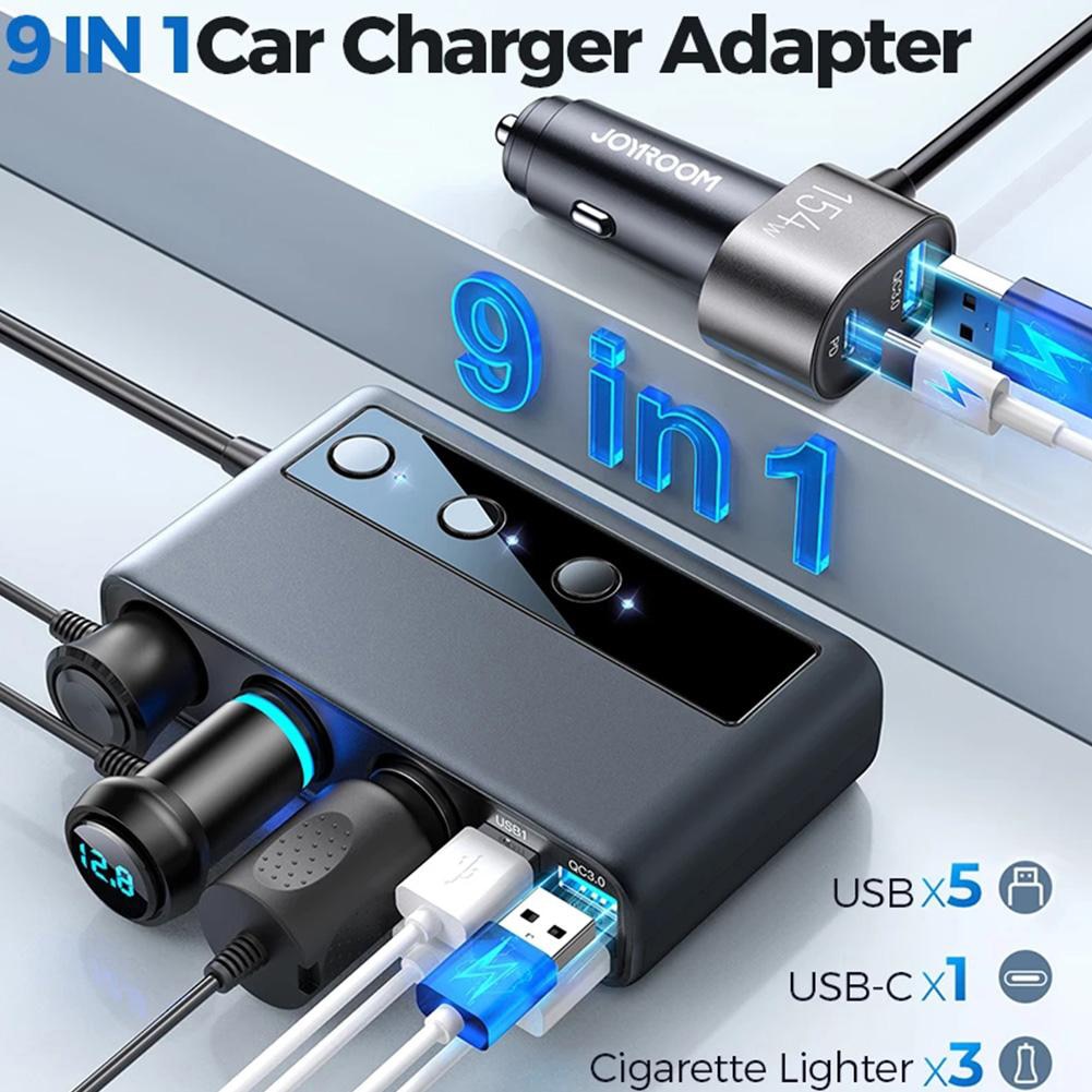9 in 1 Car Mobile Phone Fast Charger Adapter