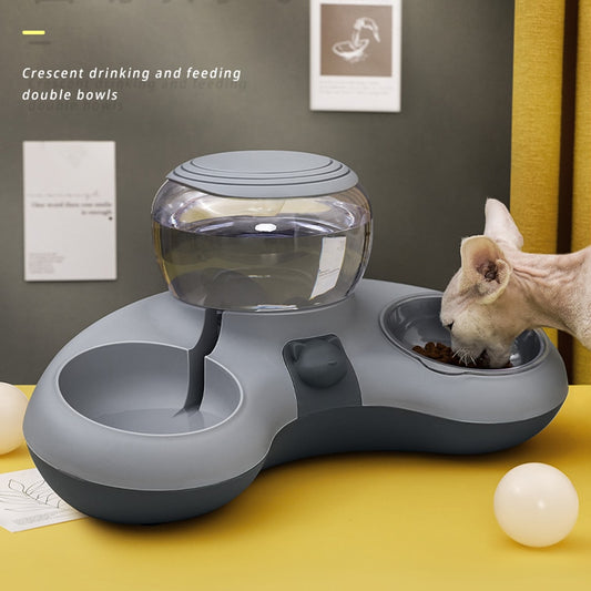Automatic Dog Cat Food Bowl Feeder With Water Fountain For Cats