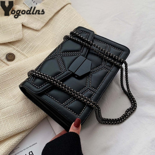 Rivet Chain Small Crossbody Messenger Luxury Hand Bags For Women