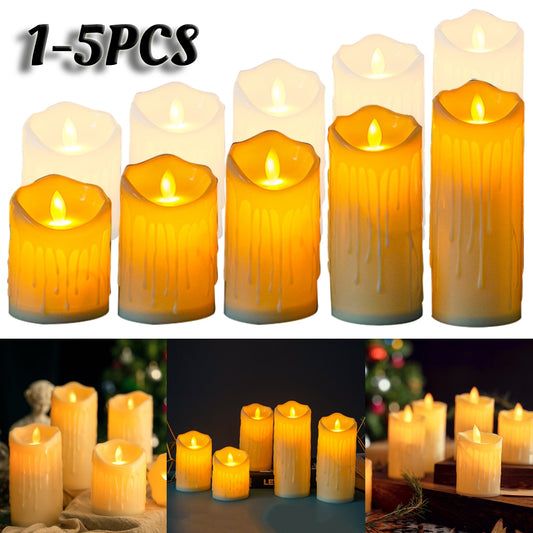 1-5PCS  Battery Powered Flameless Flickering Led Tea Lights