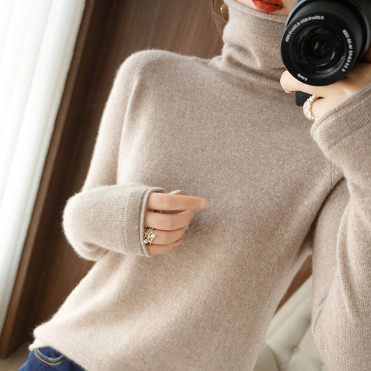 Women Sweater Autumn Winter Turtleneck Warm Knitwear