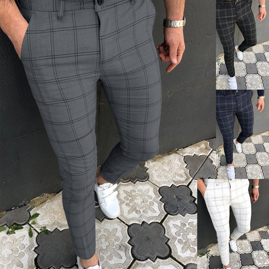 New Fashion Grey Blue Multicolor Casual Trousers Pencil Pants For Men Business