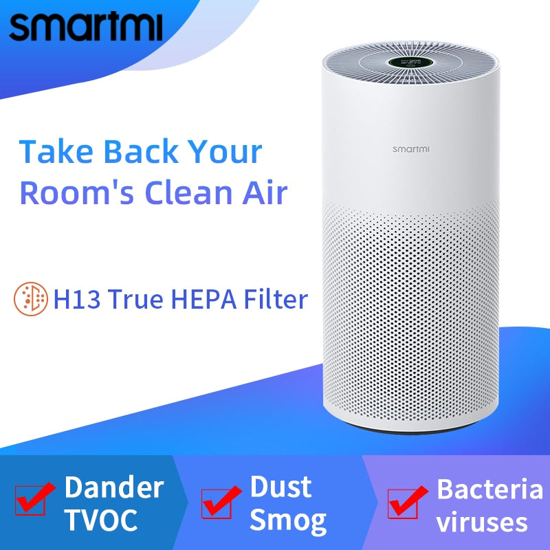 Smart Air Cleaner, CADR 400m³/h, Remove Pet Odor Smoke Dust TVOC Pollen PM2.5